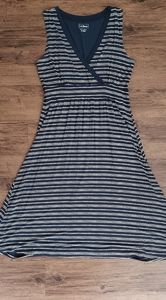 Lands End Fit and Flare Navy Blue Knit Dress for Fall